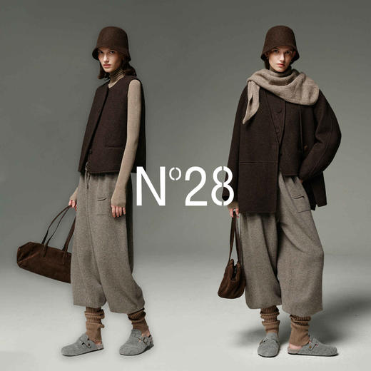N°28 山羊绒马甲女秋冬季短款叠穿毛呢背心外套8855A1B552  商品图3