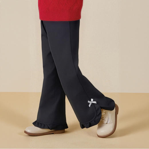 笛莎Deesha 童装女童裤子2025冬新款甜美木耳边微喇羽绒裤 商品图2