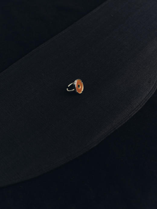 JAI 25AW 蜜蜡琥珀/银翠蓝圆融手工珐琅戒指 商品图3