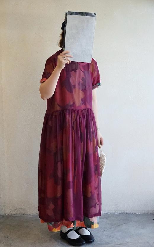 Nitto紫色薄纱长罩裙 商品图7