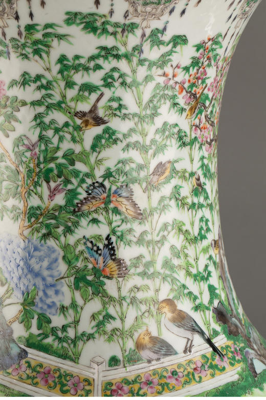 独角鹿西洋古董 19世纪中国出品「锦上添花」主题五彩棒槌瓶 商品图4