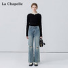 会员福利【美式高阶感】拉夏贝尔/La Chapelle百搭时尚破洞前卫设计精致小众感牛仔裤小个子微喇裤 商品缩略图1