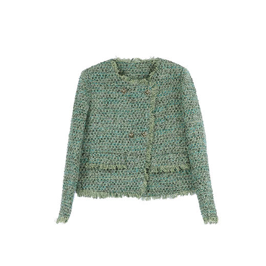 NEELLY纳俪商场同款冬季新款白鹅绒小香风外套女短款保暖羽绒服N25104L04550 商品图3