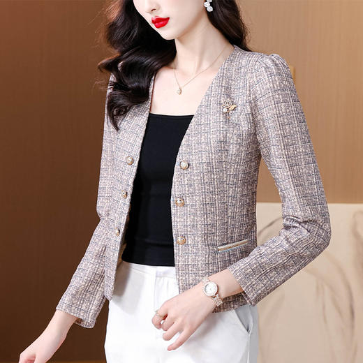 KQL E333N3105休闲西装外套宽松小西服妈妈上衣 商品图0