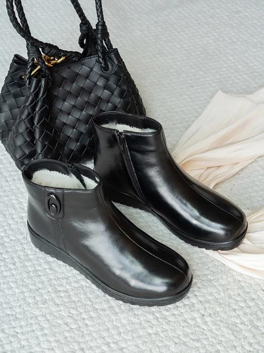 老米优品🎈高端系列。冬日必备保暖牛皮羊毛靴！《内加羊毛！ 保暖牛皮短靴》轻便好穿，复古风高品质~ 商品图2