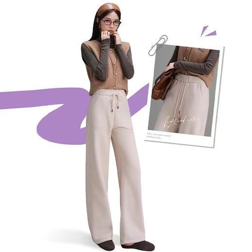 奢牌质感➕懒人显瘦【ConfidentGoose 金标百搭蝴蝶裤】绵羊毛 + 蚕丝 +10A云朵触感 暖而不闷 外层活动自如 里层垂坠抗皱 不堆褶 不贴腿 视觉收胯 拯救腿粗胯宽 隐藏O/X型腿 商品图3