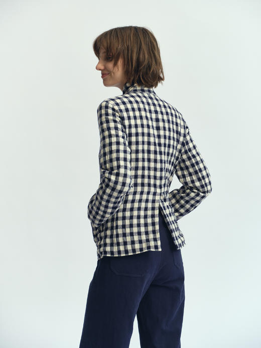 JAI 25AW 藏青与白市松格纹羊毛游历者夹克 商品图4