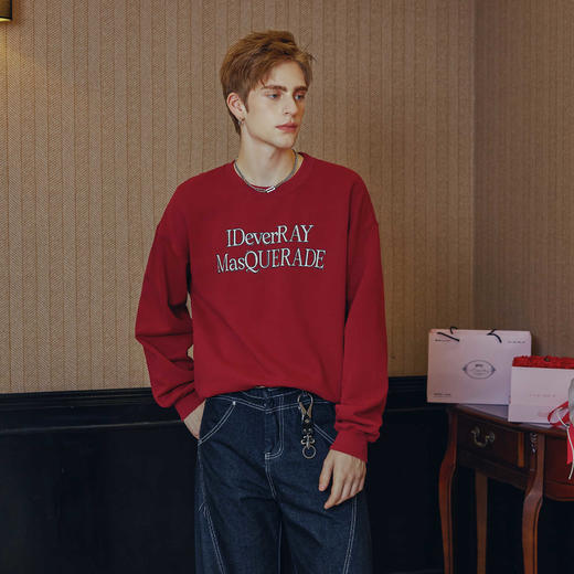 【陈立农同款】IDEVERRAY潮牌原创设计字母印花卫衣秋季新品情侣装圆领长袖上衣 商品图1