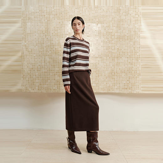 NEELLY纳俪商场同款冬季新款休闲优雅一步裙女通勤百搭中长裙N25102E01049 商品图2