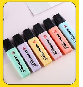 6支装思笔乐波士乐BOSS马卡龙色大容量荧光笔颜色随机