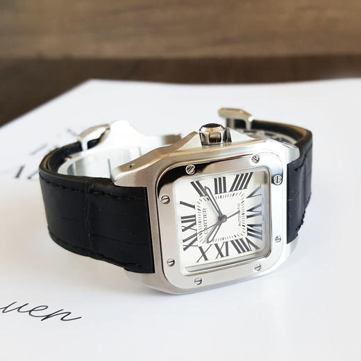 【95新】CARTIER 卡地亚山度士系列型号 W20106X8自动机械机芯35.6*44.2MM（中性款）031025TJ11 商品图4