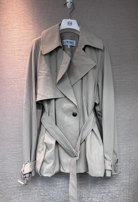 女款腰带风衣外套014