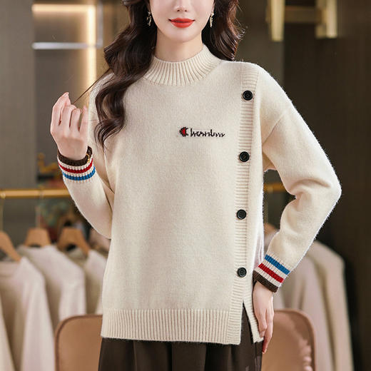 CCC101-741毛衣女秋冬高级感内搭可外穿针织衫2025新款半高领打底衫洋气时髦 商品图3