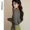 水沐伊朵舒适透气亚麻长袖瑜伽罩衫健身普拉提训练运动上衣50217 商品缩略图3