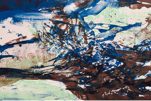 【已售】独角鹿西洋古董 1976年巴塞罗那出版赵无极签名「无题：第272号｜诗画之礼赞」彩色石版画 商品图1