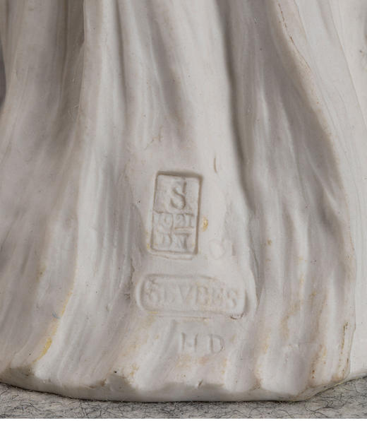 独角鹿西洋古董 1921年代法国皇家御窑出品「Jeu de l'écharpe飘带舞者」系列素胎瓷雕塑 商品图5