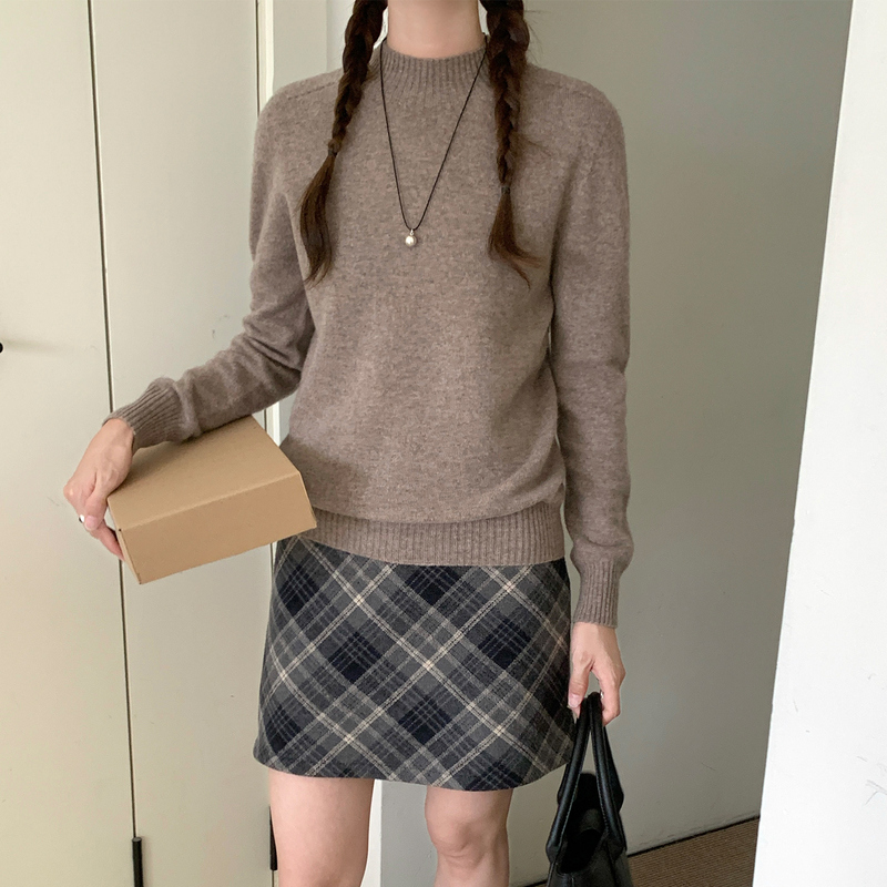 秋冬上新【衣本素 半高纯色一线马鞍肩100%澳洲羊毛衫】甄选轻奢澳洲羊毛衫   高级圆领设计   高端面料   宽容休闲百搭