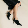 千百度细高跟时装靴女秋冬新款踝靴深口单鞋尖头通勤短靴子A25516803 商品缩略图4