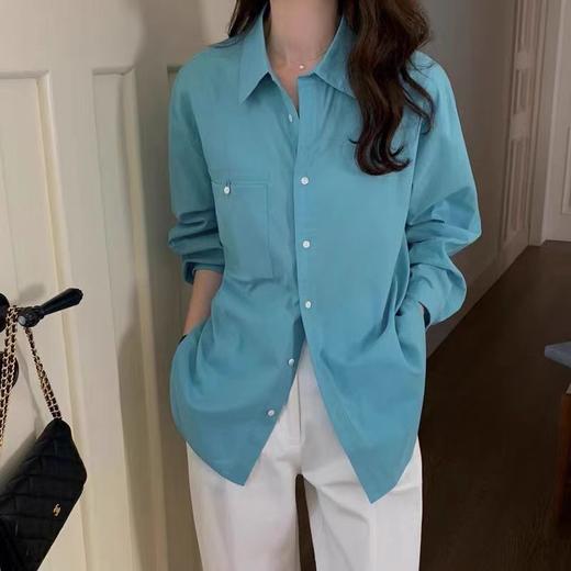 小清新衬衫新款秋季外套小狗刺绣条纹防晒衬衫外套女春季新款衬衣内搭外穿薄外套早春季韩系休闲内搭韩系衬衣 商品图7