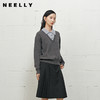 NEELLY纳俪商场同款冬季新款学院风显白宽松针织女撞色慵懒风上衣N25101A01001 商品缩略图0