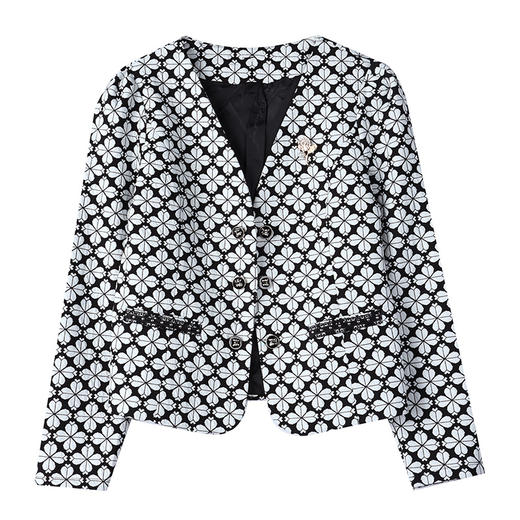 KQLE333N6921 中年妈妈贵妇人高级感穿搭百搭女士小西装时尚洋气短款小香风外套 商品图4