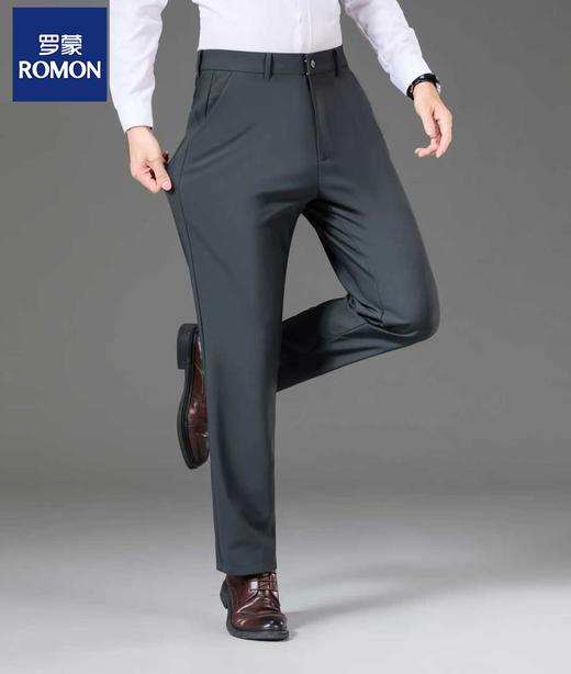【专柜同款】罗蒙秋冬黑科技高强力纤维商务休闲西裤 宽松高腰直筒裤 免烫抗皱垂顺弹力西裤3320 商品图1