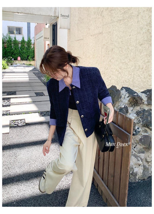 【家居百货】 Max Daex品牌拼接格子粗呢外套！财阀千金衣橱里战袍极的小香 商品图5