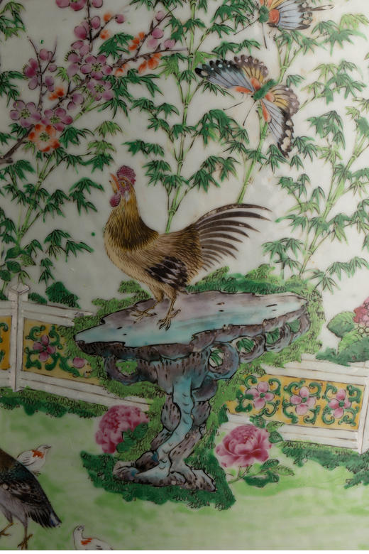 独角鹿西洋古董 19世纪中国出品「锦上添花」主题五彩棒槌瓶 商品图5