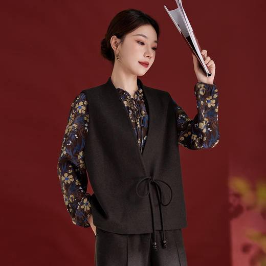 SM 1761羊毛西装马甲V领气质显瘦通勤时尚马甲 商品图2