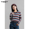 冬上新彩色条纹圆领百搭长袖毛衣1254028 商品缩略图0
