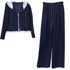 YM 8130休闲跑步运动套装显瘦连帽拼接卫衣直筒裤两件套 商品缩略图4