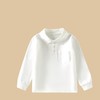【儿童服饰丨儿童纯色polo衫】选用纯棉面料，亲肤舒适透气，做工精细走线工整，男款POLO领，女款娃娃领，男女款纽扣色做了区分，胸前有小口袋设计，简约百搭，90-170码可选~ 商品缩略图6