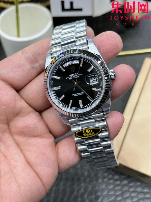 CBD配重版 V9升级版 重量200克+ 劳力士星期日历型系列 日志40mm 白金黑冰糖DD 商品图4
