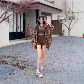 新品上市格子衬衫外套女春秋款宽松慵懒情侣款休闲长袖衬衣