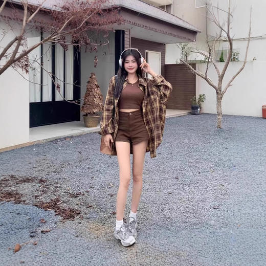 新品上市格子衬衫外套女春秋款宽松慵懒情侣款休闲长袖衬衣 商品图0