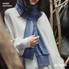 马登复古蓝色针织长款披肩围巾两用保暖护颈围脖外搭护肩女士秋冬 商品缩略图0