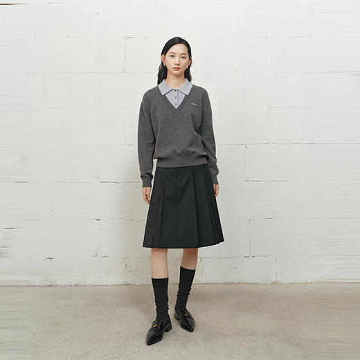 NEELLY纳俪商场同款冬新款百搭学院风A字伞裙女小个子显瘦百褶裙N25101E01019 商品图2