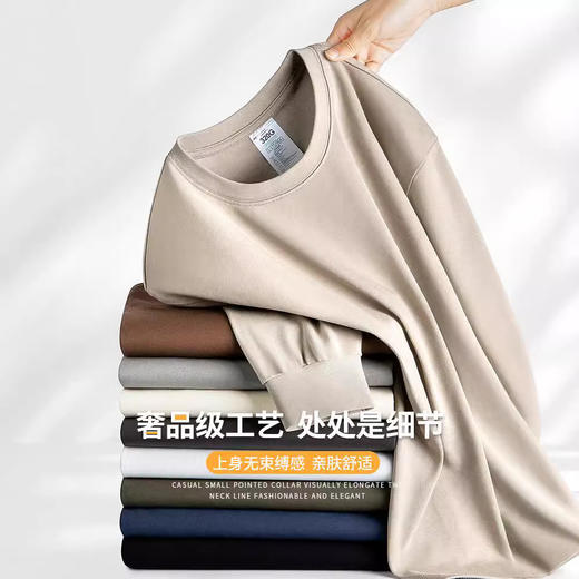 【专柜品质】重磅320g纯棉休闲卫衣 男士春秋冬季外穿内搭长袖T恤 商品图1