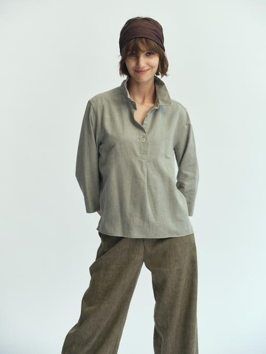 JAI 25AW 月桂绿色滨松长绒棉衬衫 商品图2