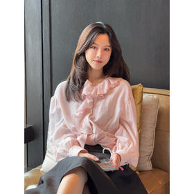 DUO智仙生 黑标 月之缪斯老钱感奢华羊毛花边衬衫