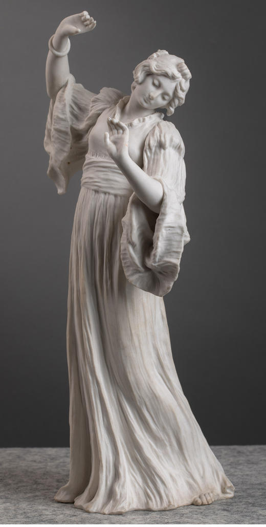 独角鹿西洋古董 1921年代法国皇家御窑出品「Jeu de l'écharpe飘带舞者」系列素胎瓷雕塑 商品图2