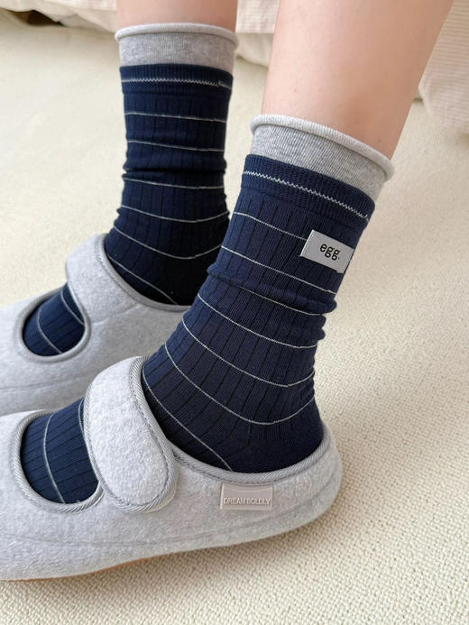 egg螺纹条纹袜5双 商品图4