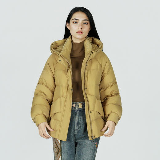 谜底短款羽绒服女士2025冬新款学院风减龄宽松百搭连帽257MY7859 商品图0