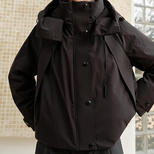 NEELLY纳俪商场同款冬季新款舒适机能风短款羽绒服女率性简约外套N25102L01046 商品图2