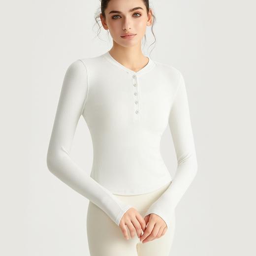 早秋瑜伽上衣修身显瘦运动亨利衫健身内搭长袖WMCX5021 商品图2