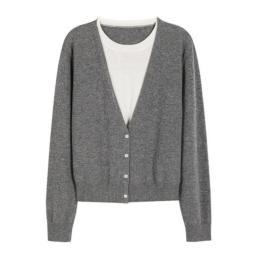 NEELLY纳俪商场同款冬季新款随性假两件休闲针织衫女慵懒舒适上衣N25101A01005 商品图3