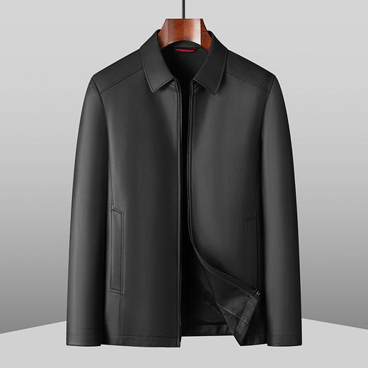 【DWP】大依优型大码男装西装领皮衣男翻领皮夹克商务休闲上衣外套皮U 商品图3