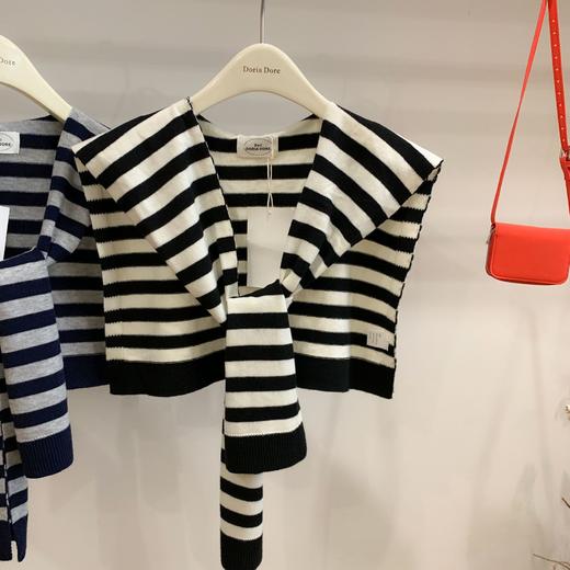 安哥拉红针织条纹羊毛披肩女春秋外搭假领子披肩围巾百搭坎肩秋冬新款 商品图3