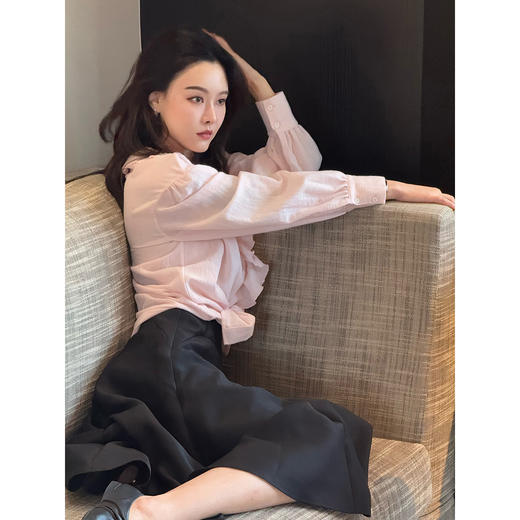 DUO智仙生 秋冬品鉴雕风格立裁优雅半裙仿丝毛 商品图4