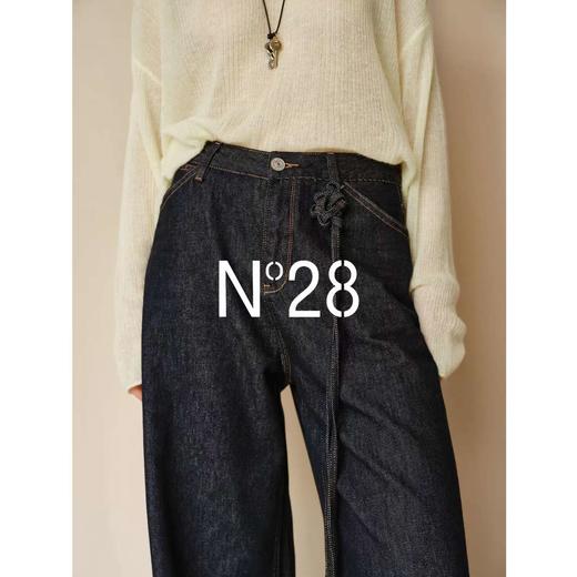 N°28 2025秋季新款丹宁风女高腰阔腿裤休闲风牛仔裤895371K020 商品图1